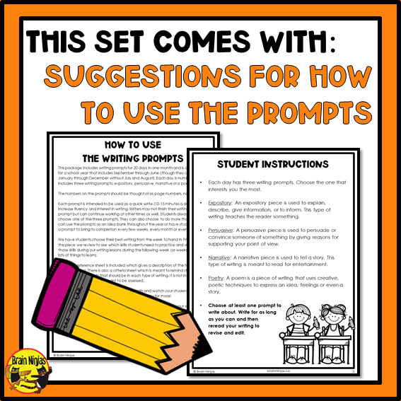 October Monthly Writing Prompts | Paper and Digital