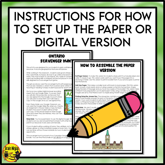 Ontario Geography Scavenger Hunt | Paper and Digital