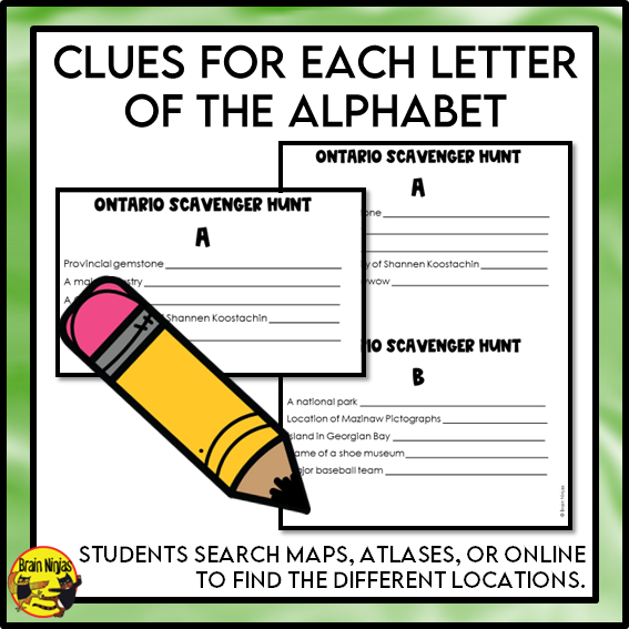 Ontario Geography Scavenger Hunt | Paper and Digital