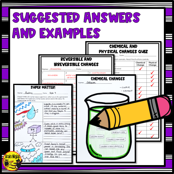Chemistry Chemical and Physical Changes Lessons | Paper and Digital