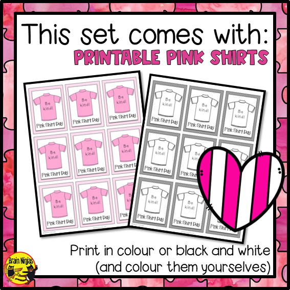 Pink Shirt Day | Health and Wellness Activity | Paper | Grade 4 Grade 5 Grade 6