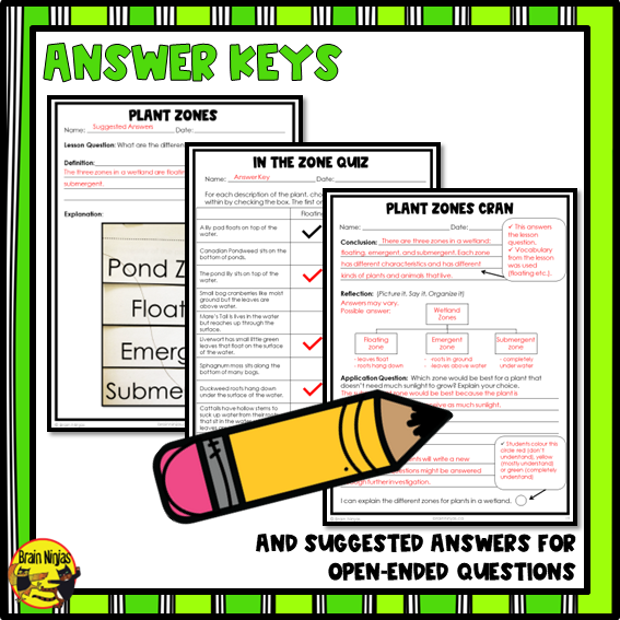 Wetlands Plant and Pond Zones | Paper and Digital