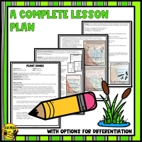 Wetlands Plant and Pond Zones | Paper and Digital