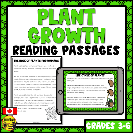 Plant Growth and Changes Reading Passages | Paper and Digital