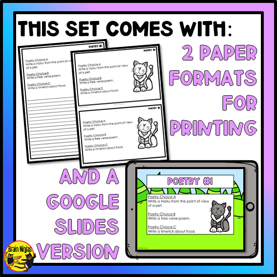 Poetry Writing Prompts | Paper and Digital