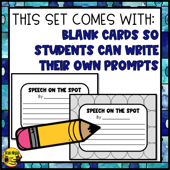 Public Speaking Prompts | Speech on the Spot | Paper and Digital