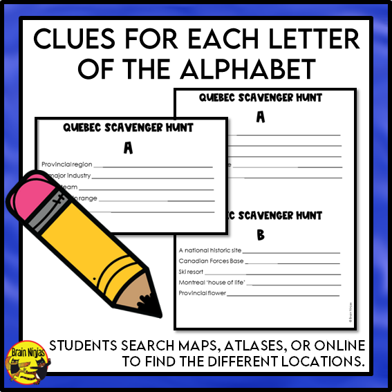 Quebec Geography Scavenger Hunt | Paper and Digital
