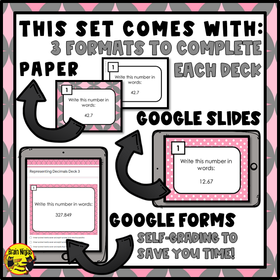 Decimals Math Task Cards | Paper and Digital | Grade 4 Grade 5