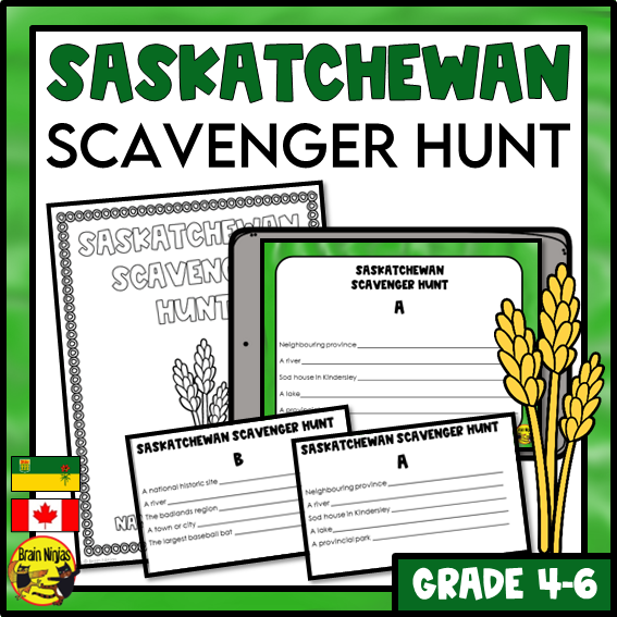 Saskatchewan Geography Scavenger Hunt | Paper and Digital