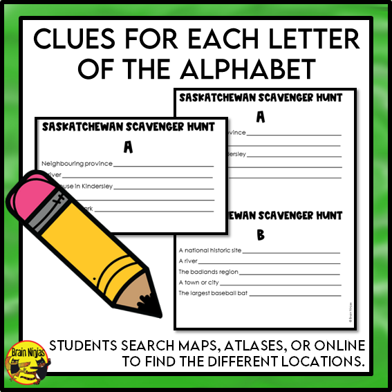 Saskatchewan Geography Scavenger Hunt | Paper and Digital