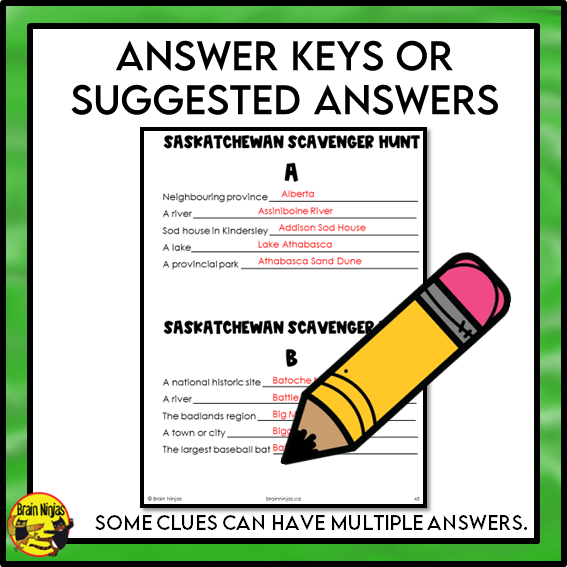 Saskatchewan Geography Scavenger Hunt | Paper and Digital