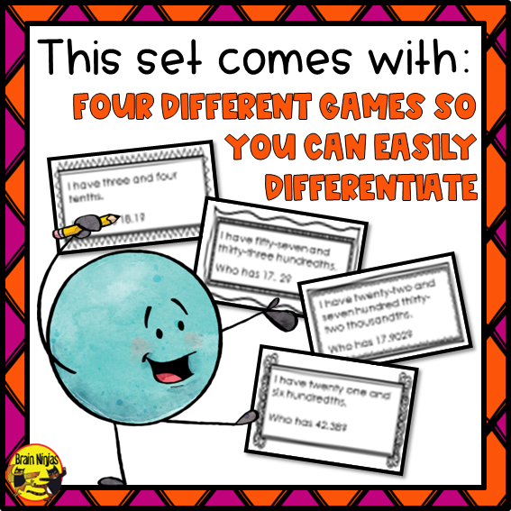 Saying Decimals Game | Up To Thousandths | Paper