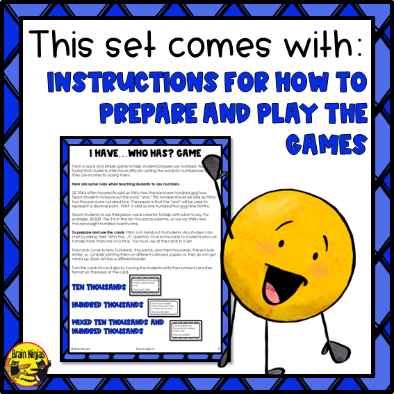 Saying Numbers Game | Up To Hundred Thousands | Paper