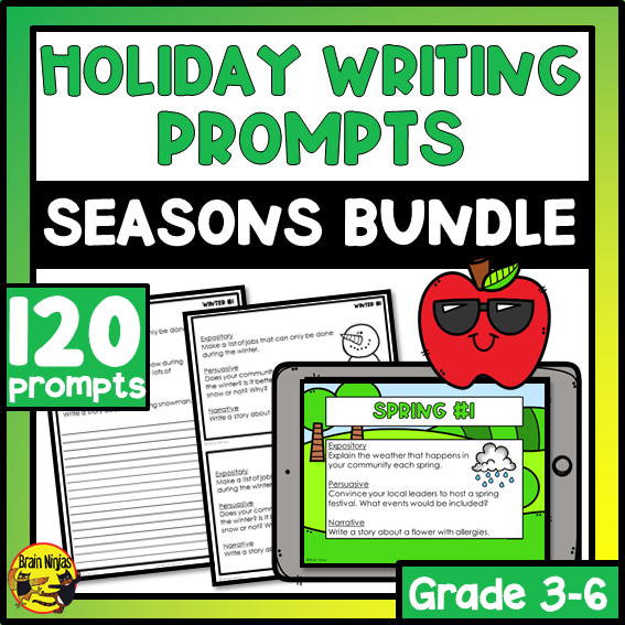 Seasonal Writing Prompts | Paper and Digital