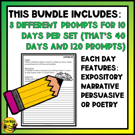Seasonal Writing Prompts | Paper and Digital