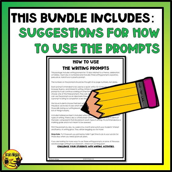 Seasonal Writing Prompts | Paper and Digital