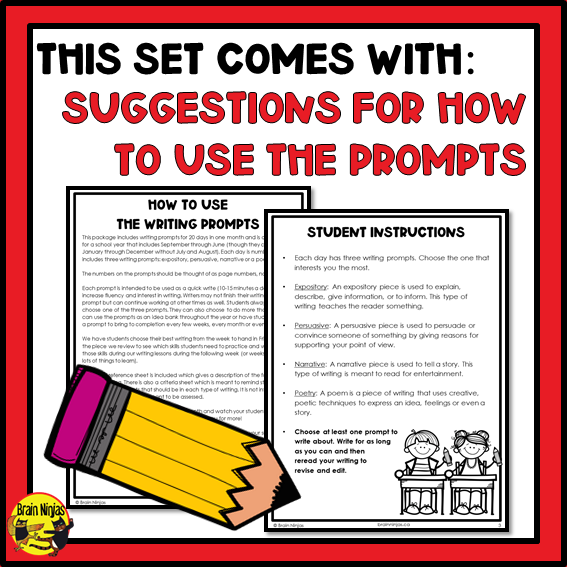 September Monthly Writing Prompts | Paper and Digital