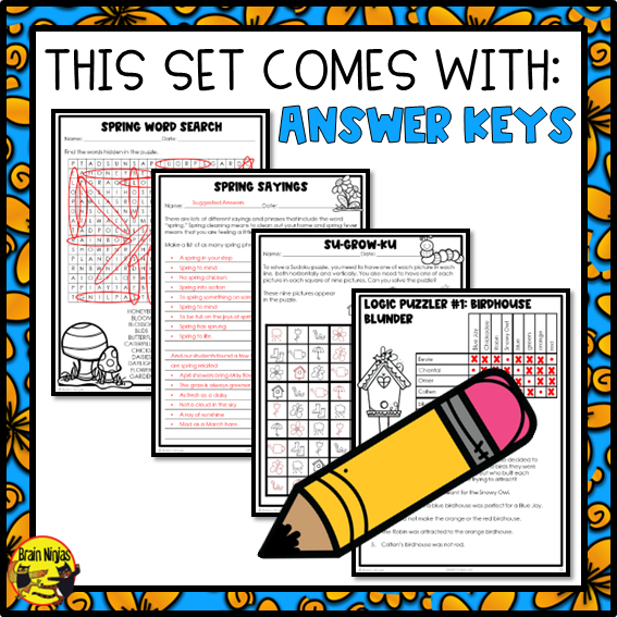 Spring Activities | Word Games | Puzzles | Writing Prompts | Paper and Digital