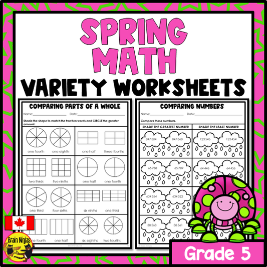 Spring Math Worksheets | Paper | Grade 5