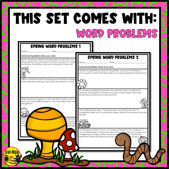 Spring Math Worksheets | Paper | Grade 5