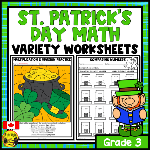 St Patricks Day Math Worksheets | Numbers to 1000 | Paper