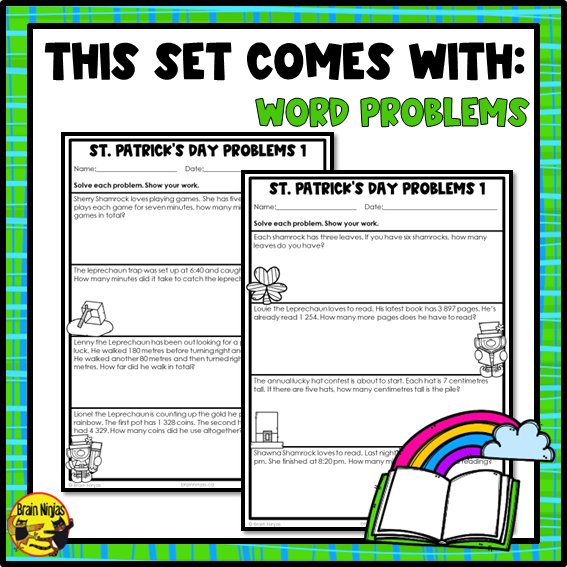 St. Patrick's Day Math Worksheets | Numbers to 10 000 | Paper