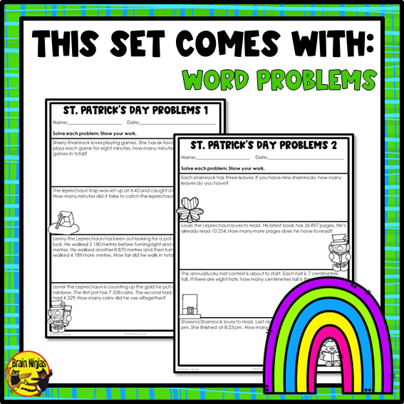 St Patricks Day Math Worksheets | Numbers to 1 000 000 | Paper