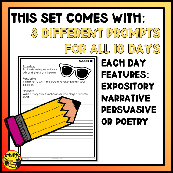 Summer Writing Prompts | Paper and Digital