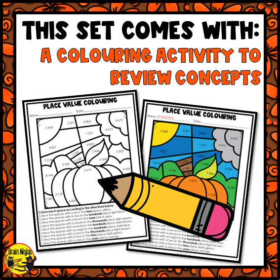 Thanksgiving Math Worksheets | Numbers to 10 000 | Paper | Grade 4