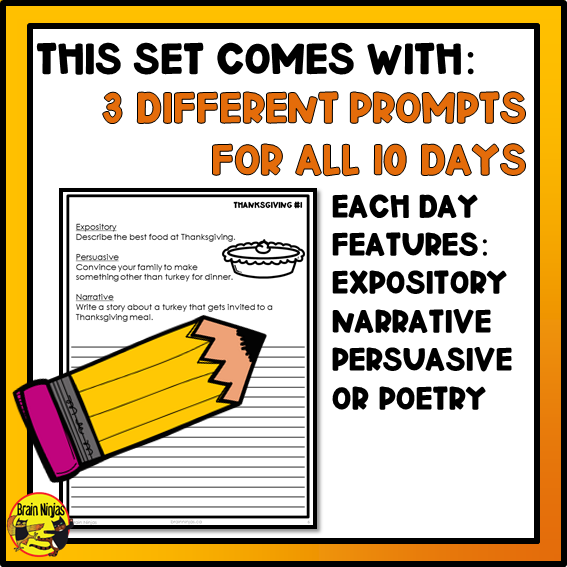 Thanksgiving Writing Prompts | Paper and Digital
