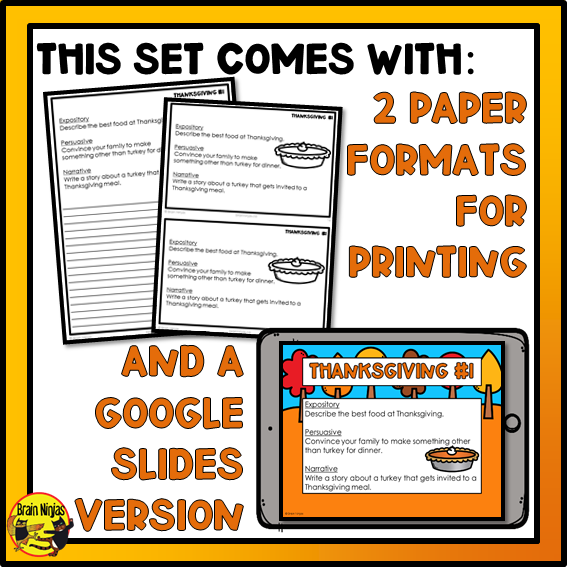 Thanksgiving Writing Prompts | Paper and Digital