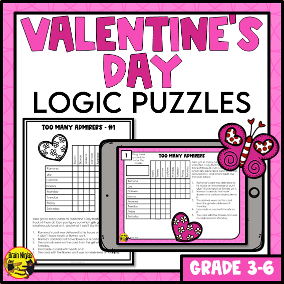 Valentines Day Logic Puzzles | Paper and Digital