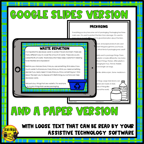 Waste In Our World Science Reading Passages | Paper and Digital