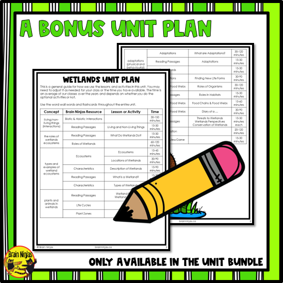 Wetlands Unit Lessons and Activities Bundle | Paper and Digital