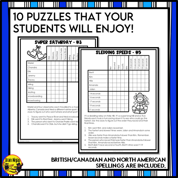 Winter Logic Puzzles | Paper and Digital