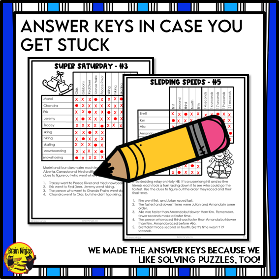 Winter Logic Puzzles | Paper and Digital