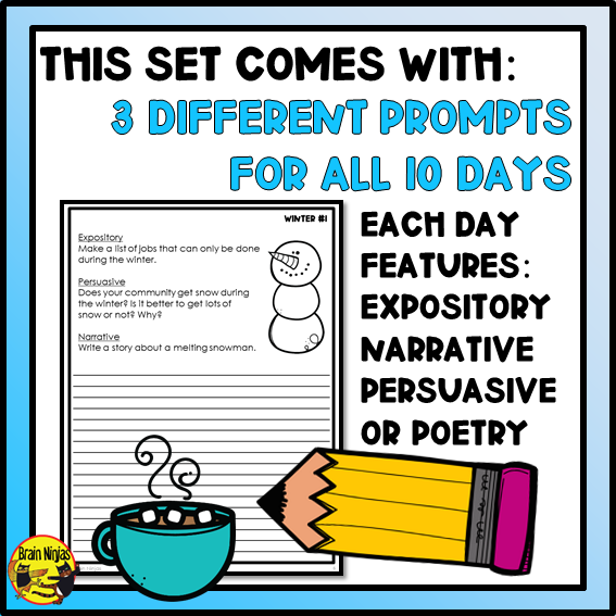 Winter Writing Prompts | Paper and Digital