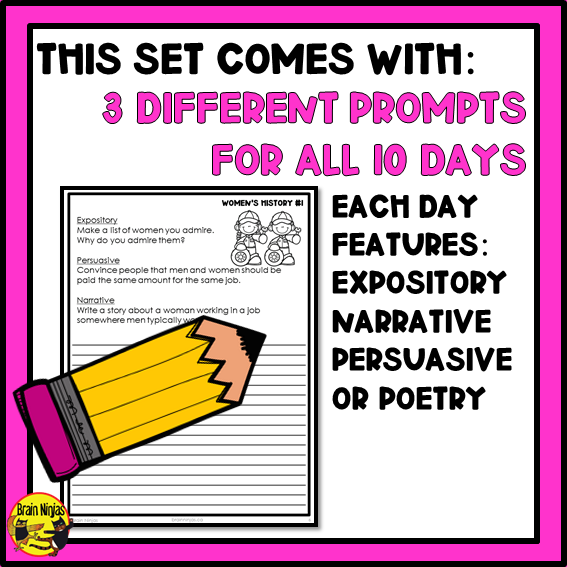 Women's History Writing Prompts | Paper and Digital
