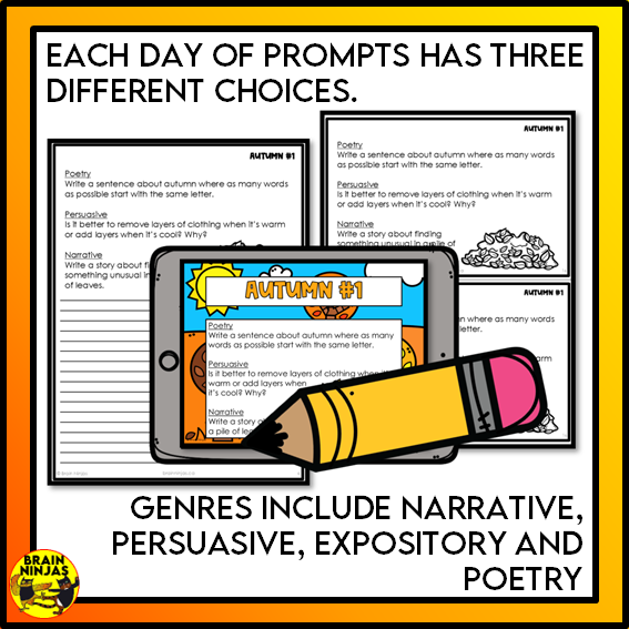 Autumn Writing Prompts | Paper and Digital