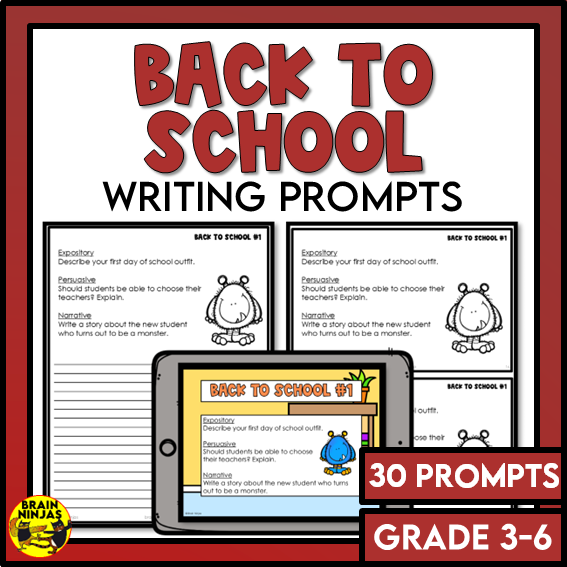 Back to School Writing Prompts | Paper and Digital