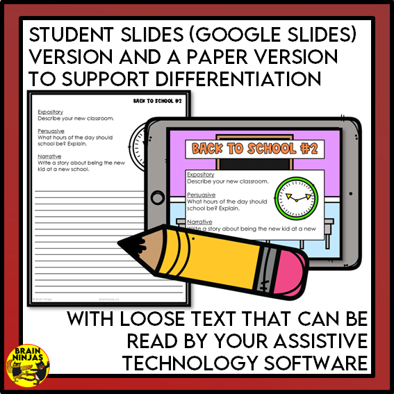 Back to School Writing Prompts | Paper and Digital