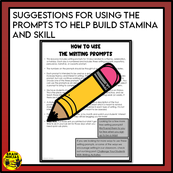 Back to School Writing Prompts | Paper and Digital