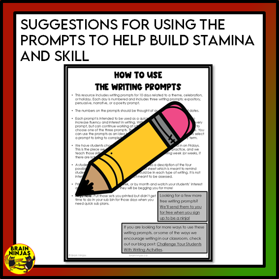 Christmas Writing Prompts | Paper and Digital
