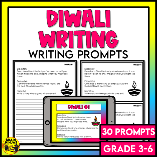 Diwali Writing Prompts | Paper and Digital