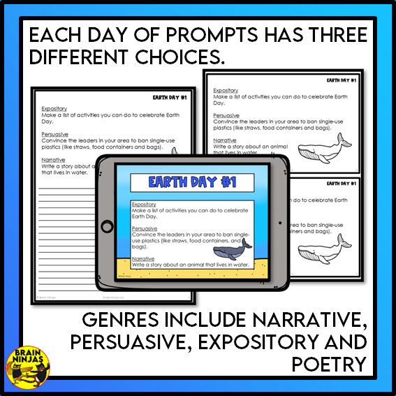 Earth Day Writing Prompts | Paper and Digital