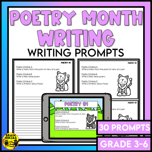 Poetry Writing Prompts | Paper and Digital