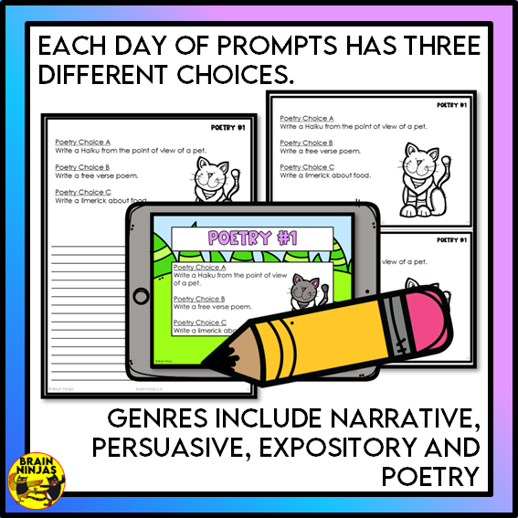 Poetry Writing Prompts | Paper and Digital