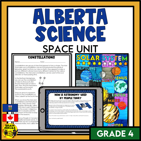 Alberta Science Space Unit Grade 4 Bundle | Paper and Digital