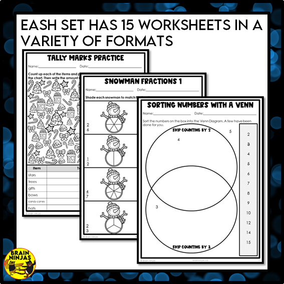 Holiday Math Worksheets Bundle Numbers to 1000 | Paper