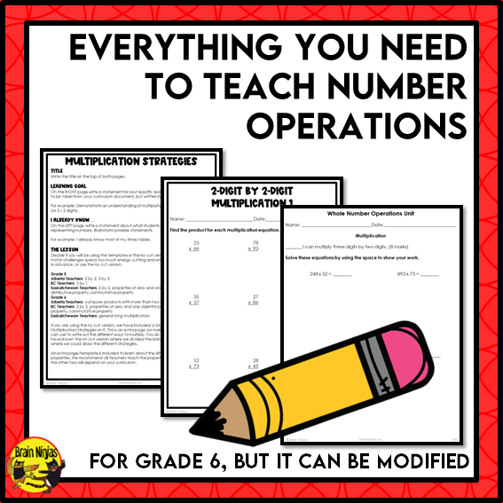 Number Operations Math Interactive Notebook Unit | Paper | Grade 6